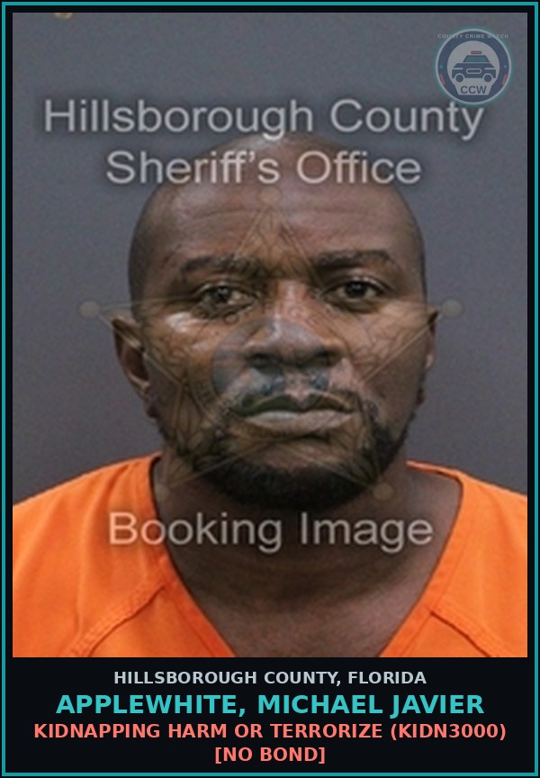 Booking mugshot of APPLEWHITE, MICHAEL JAVIER in Hillsborough County