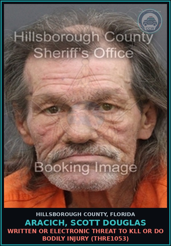 Booking mugshot of ARACICH, SCOTT DOUGLAS in Hillsborough County