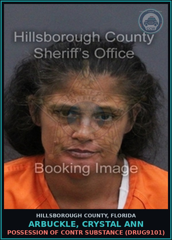 Booking mugshot of ARBUCKLE, CRYSTAL ANN in Hillsborough County
