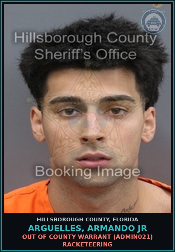 Booking mugshot of ARGUELLES, ARMANDO JR in Hillsborough County