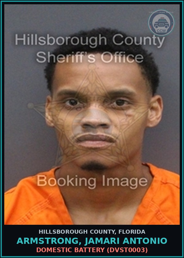 Booking mugshot of ARMSTRONG, JAMARI ANTONIO in Hillsborough County