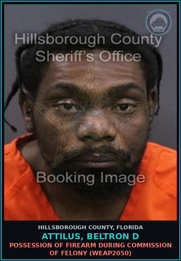 Booking mugshot of ATTILUS, BELTRON D in Hillsborough County