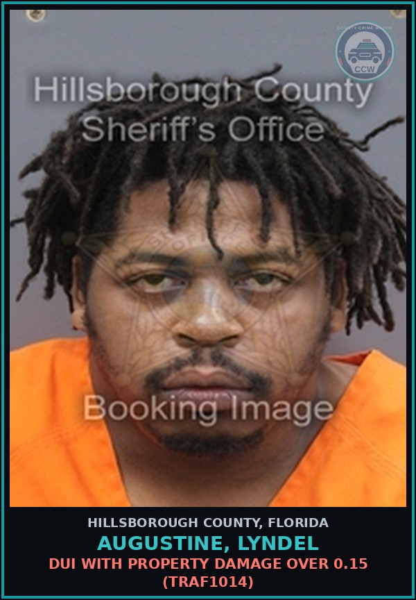 Booking mugshot of AUGUSTINE, LYNDEL in Hillsborough County