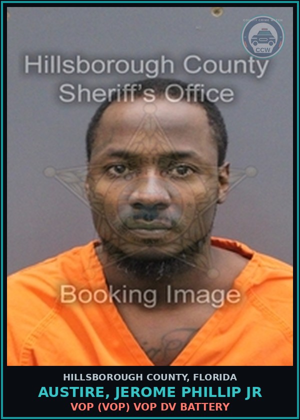 Booking mugshot of AUSTIRE, JEROME PHILLIP JR in Hillsborough County