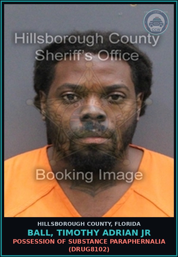 Booking mugshot of BALL, TIMOTHY ADRIAN JR in Hillsborough County