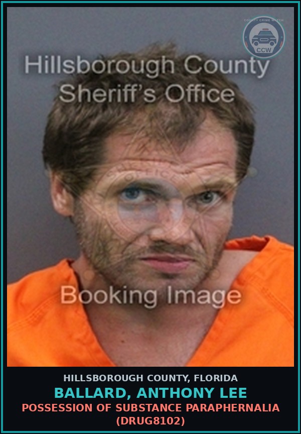 Booking mugshot of BALLARD, ANTHONY LEE in Hillsborough County
