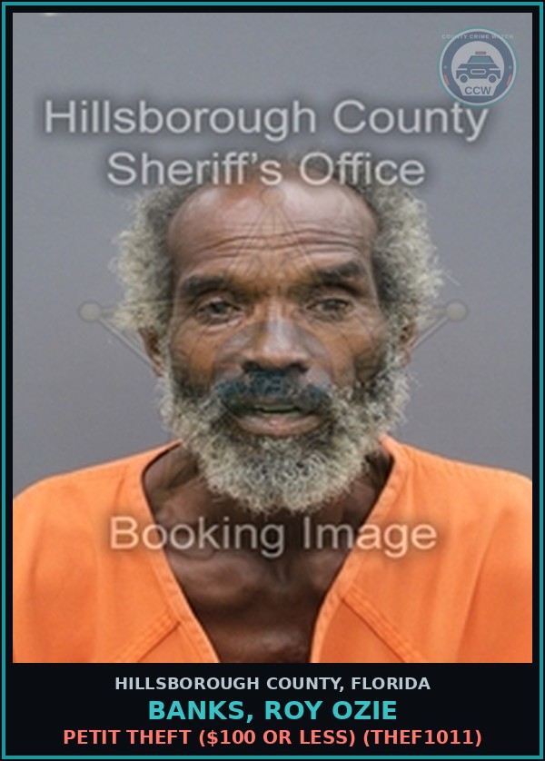Booking mugshot of BANKS, ROY OZIE in Hillsborough County