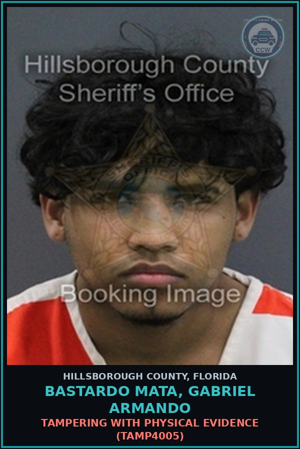Booking mugshot of BASTARDO MATA, GABRIEL ARMANDO in Hillsborough County