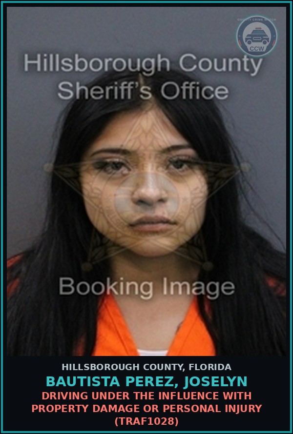 Booking mugshot of BAUTISTA PEREZ, JOSELYN in Hillsborough County