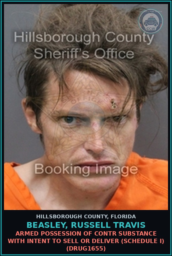 Booking mugshot of BEASLEY, RUSSELL TRAVIS in Hillsborough County