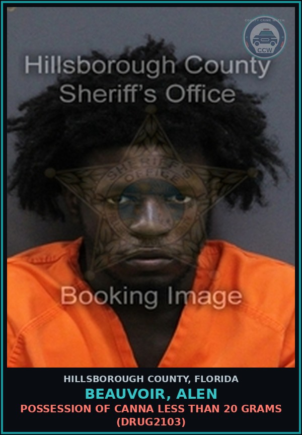 Booking mugshot of BEAUVOIR, ALEN in Hillsborough County