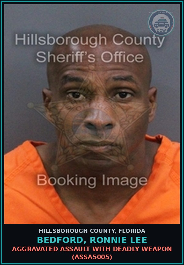 Booking mugshot of BEDFORD, RONNIE LEE in Hillsborough County