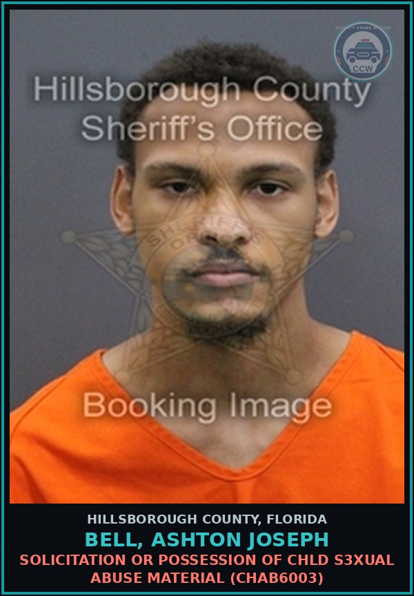 Booking mugshot of BELL, ASHTON JOSEPH in Hillsborough County
