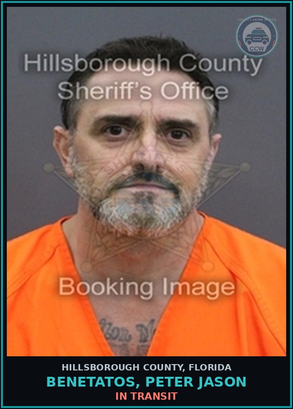 Booking mugshot of BENETATOS, PETER JASON in Hillsborough County