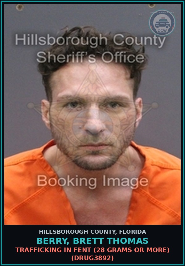 Booking mugshot of BERRY, BRETT THOMAS in Hillsborough County