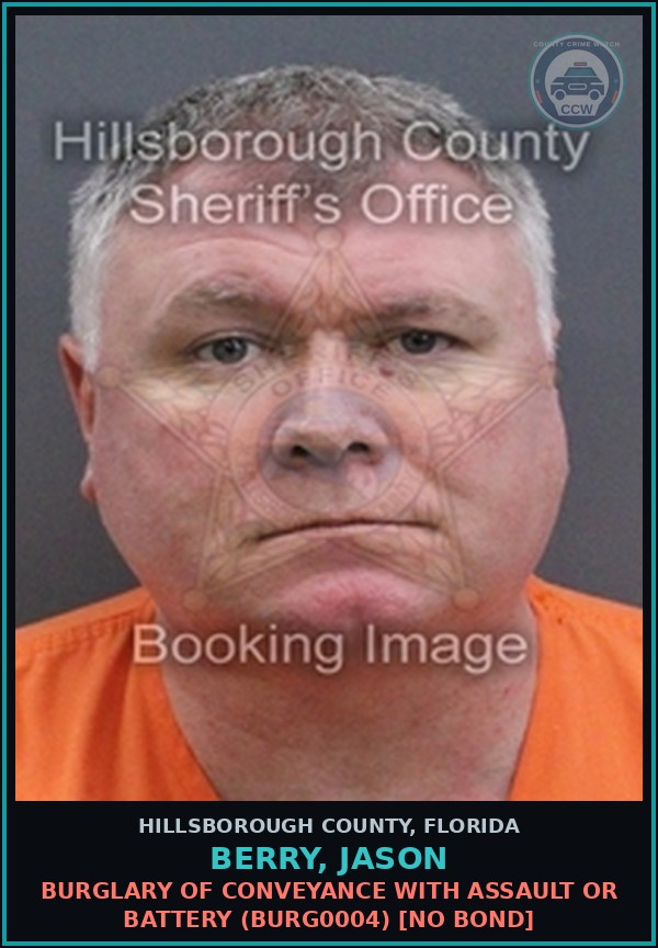 Booking mugshot of BERRY, JASON in Hillsborough County