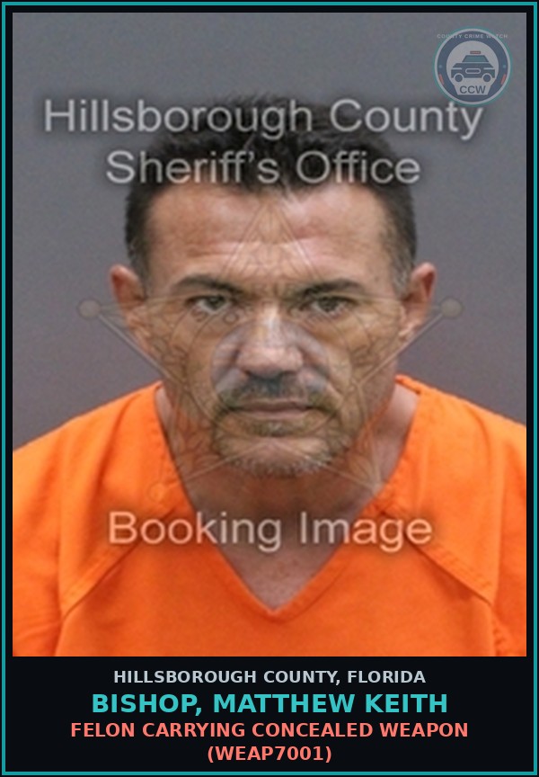 Booking mugshot of BISHOP, MATTHEW KEITH in Hillsborough County