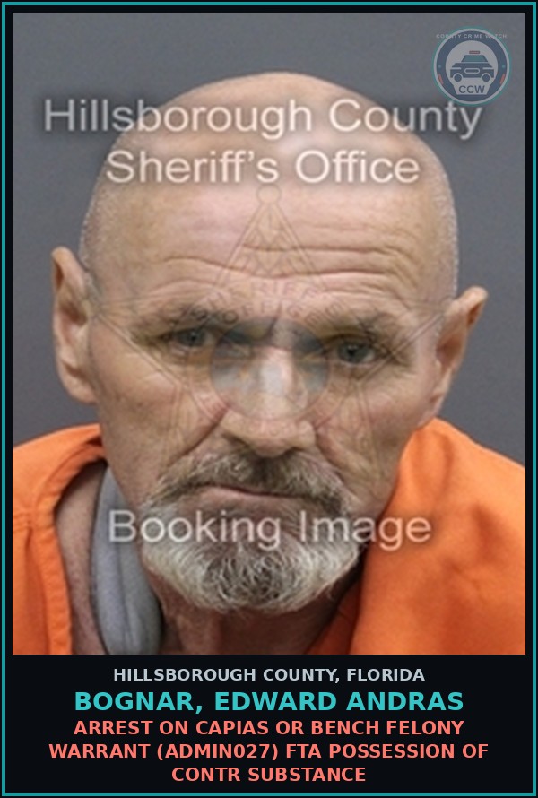 Booking mugshot of BOGNAR, EDWARD ANDRAS in Hillsborough County