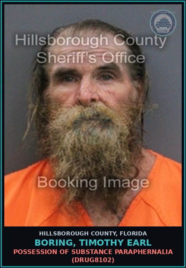 Booking mugshot of BORING, TIMOTHY EARL in Hillsborough County
