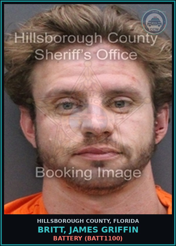 Booking mugshot of BRITT, JAMES GRIFFIN in Hillsborough County