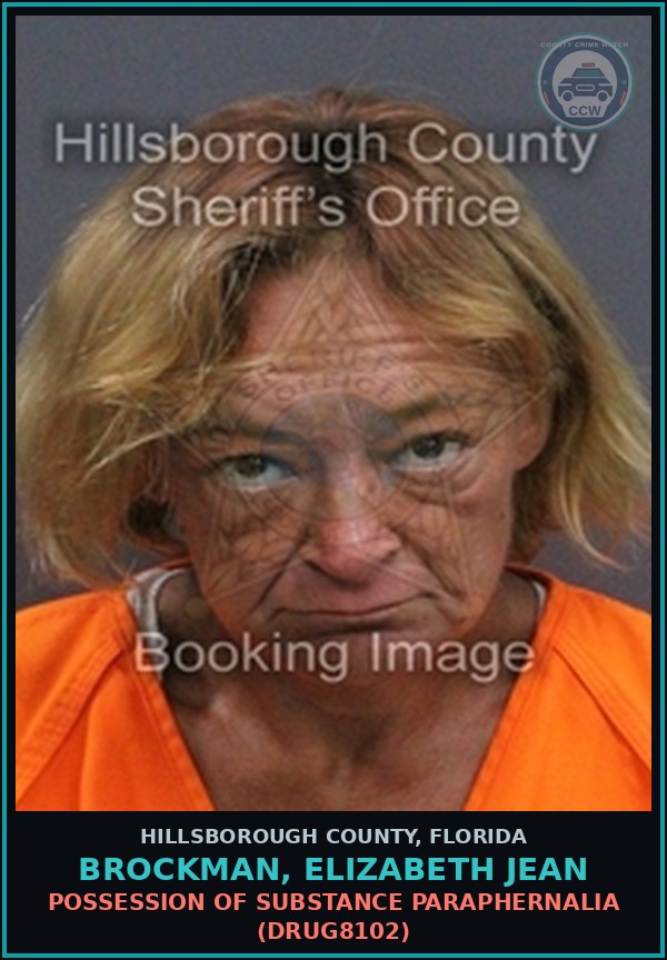 Booking mugshot of BROCKMAN, ELIZABETH JEAN in Hillsborough County