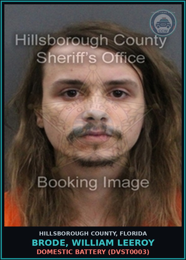 Booking mugshot of BRODE, WILLIAM LEEROY in Hillsborough County