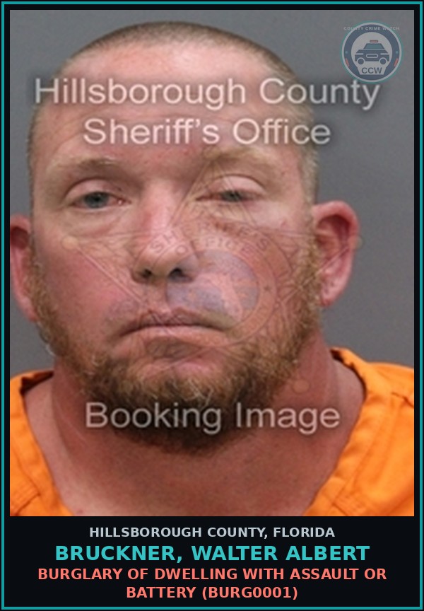 Booking mugshot of BRUCKNER, WALTER ALBERT in Hillsborough County