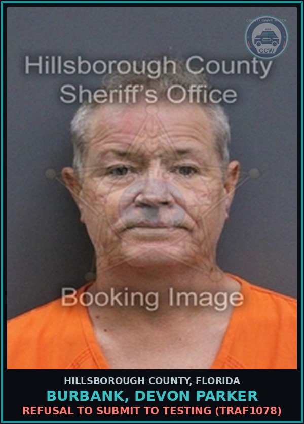 Booking mugshot of BURBANK, DEVON PARKER in Hillsborough County