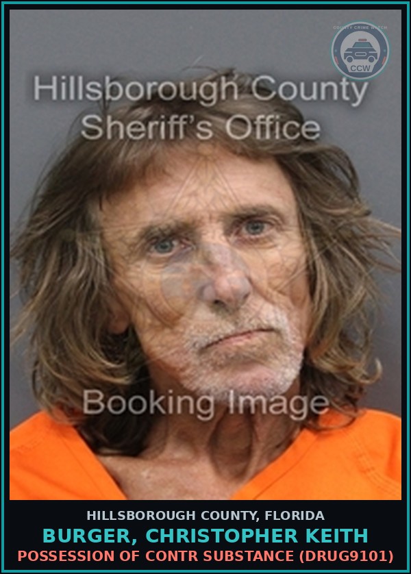 Booking mugshot of BURGER, CHRISTOPHER KEITH in Hillsborough County