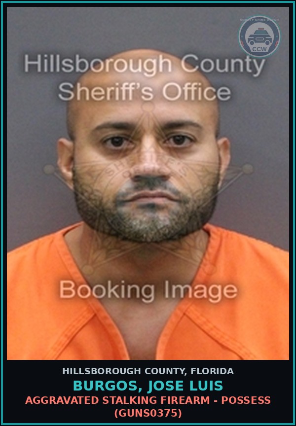 Booking mugshot of BURGOS, JOSE LUIS in Hillsborough County
