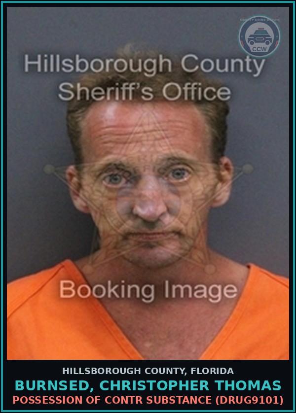 Booking mugshot of BURNSED, CHRISTOPHER THOMAS in Hillsborough County
