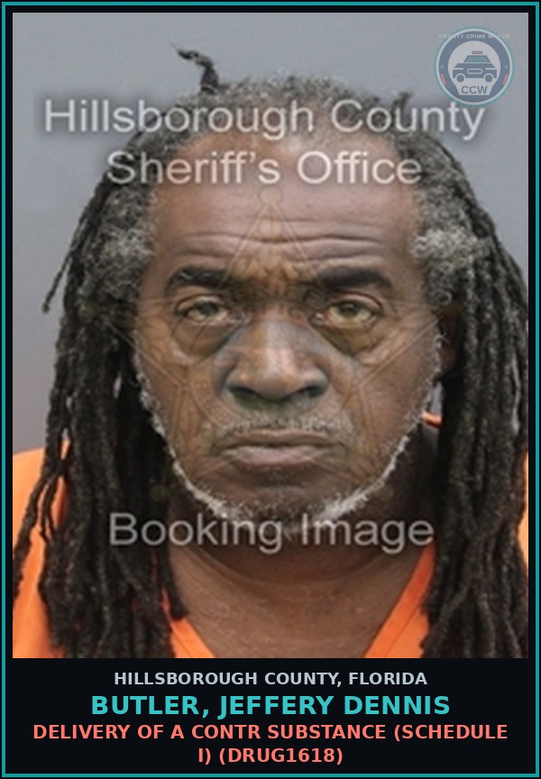 Booking mugshot of BUTLER, JEFFERY DENNIS in Hillsborough County