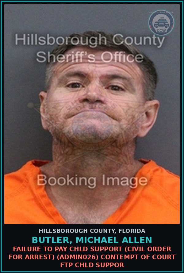 Booking mugshot of BUTLER, MICHAEL ALLEN in Hillsborough County