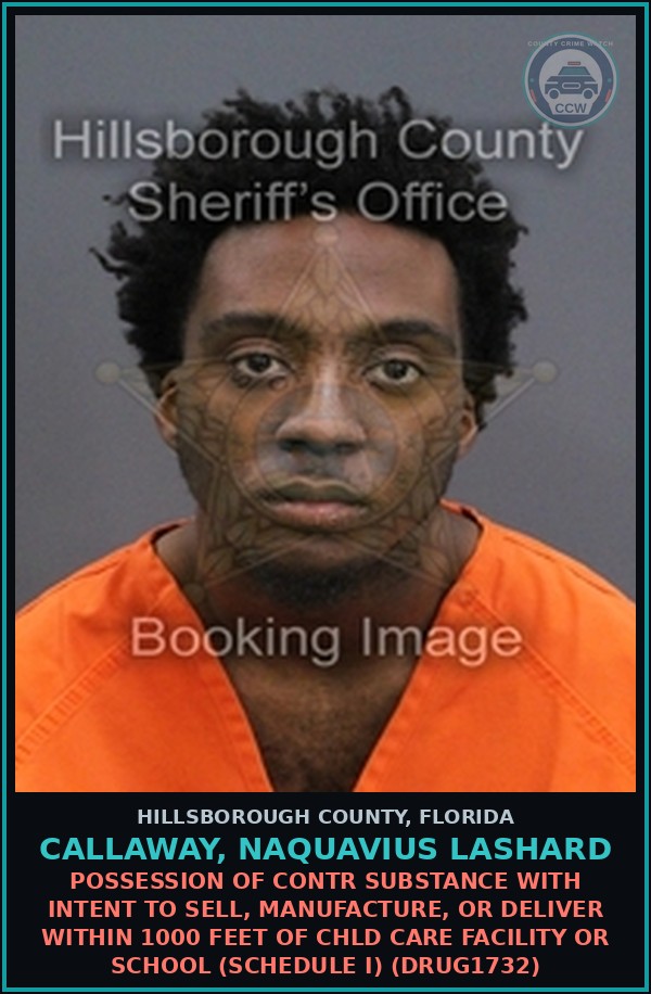 Booking mugshot of CALLAWAY, NAQUAVIUS LASHARD in Hillsborough County