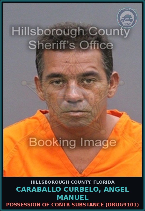 Booking mugshot of CARABALLO CURBELO, ANGEL MANUEL in Hillsborough County