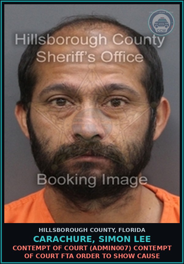 Booking mugshot of CARACHURE, SIMON LEE in Hillsborough County