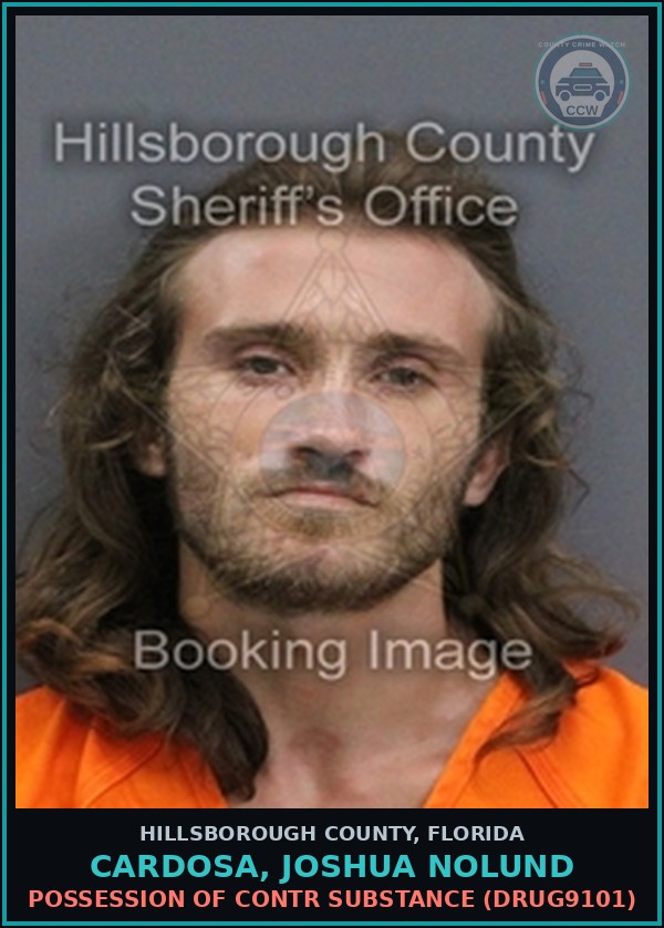 Booking mugshot of CARDOSA, JOSHUA NOLUND in Hillsborough County