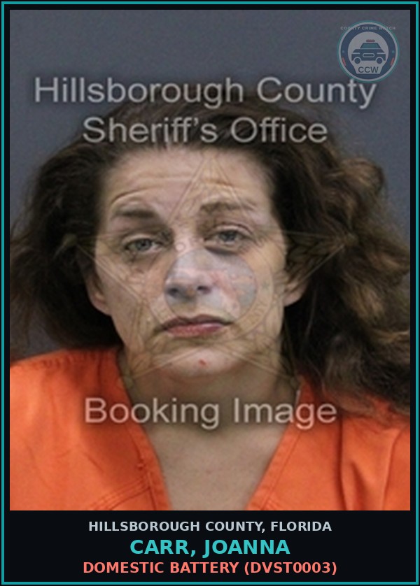 Booking mugshot of CARR, JOANNA in Hillsborough County