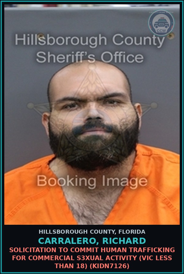 Booking mugshot of CARRALERO, RICHARD in Hillsborough County