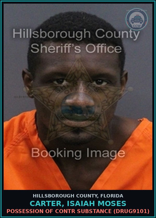 Booking mugshot of CARTER, ISAIAH MOSES in Hillsborough County