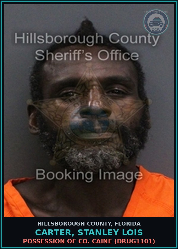 Booking mugshot of CARTER, STANLEY LOIS in Hillsborough County