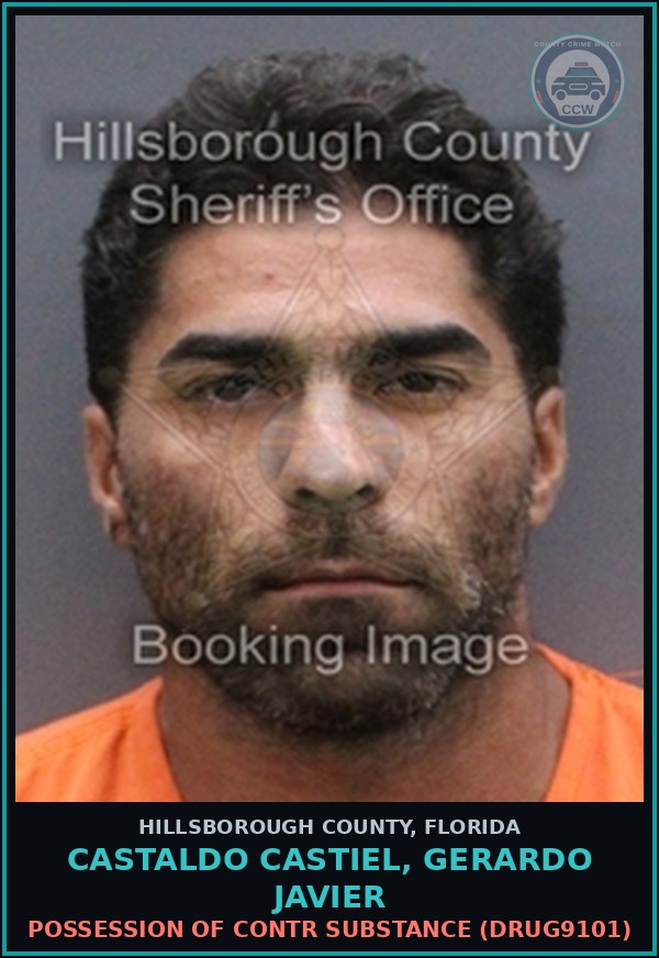 Booking mugshot of CASTALDO CASTIEL, GERARDO JAVIER in Hillsborough County