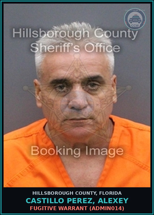 Booking mugshot of CASTILLO PEREZ, ALEXEY in Hillsborough County