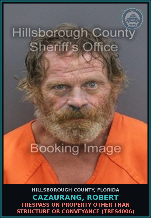 Booking mugshot of CAZAURANG, ROBERT in Hillsborough County