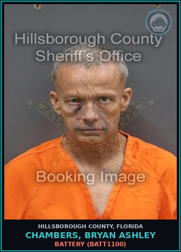 Booking mugshot of CHAMBERS, BRYAN ASHLEY in Hillsborough County
