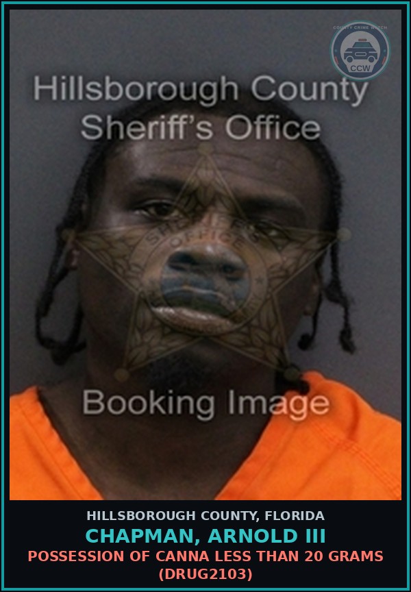 Booking mugshot of CHAPMAN, ARNOLD III in Hillsborough County
