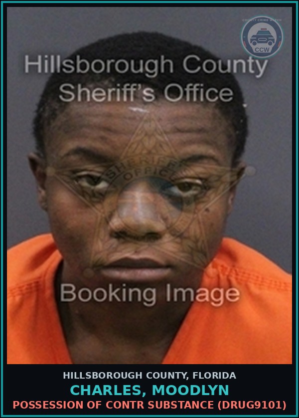 Booking mugshot of CHARLES, MOODLYN in Hillsborough County