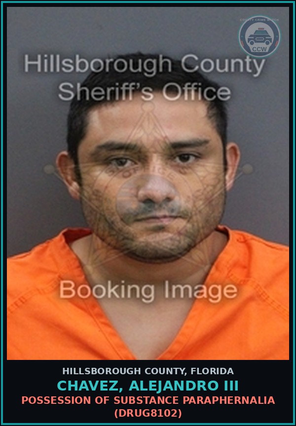 Booking mugshot of CHAVEZ, ALEJANDRO III in Hillsborough County