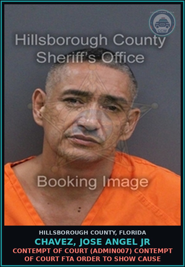 Booking mugshot of CHAVEZ, JOSE ANGEL JR in Hillsborough County
