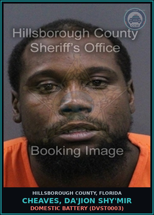 Booking mugshot of CHEAVES, DA'JION SHY'MIR in Hillsborough County
